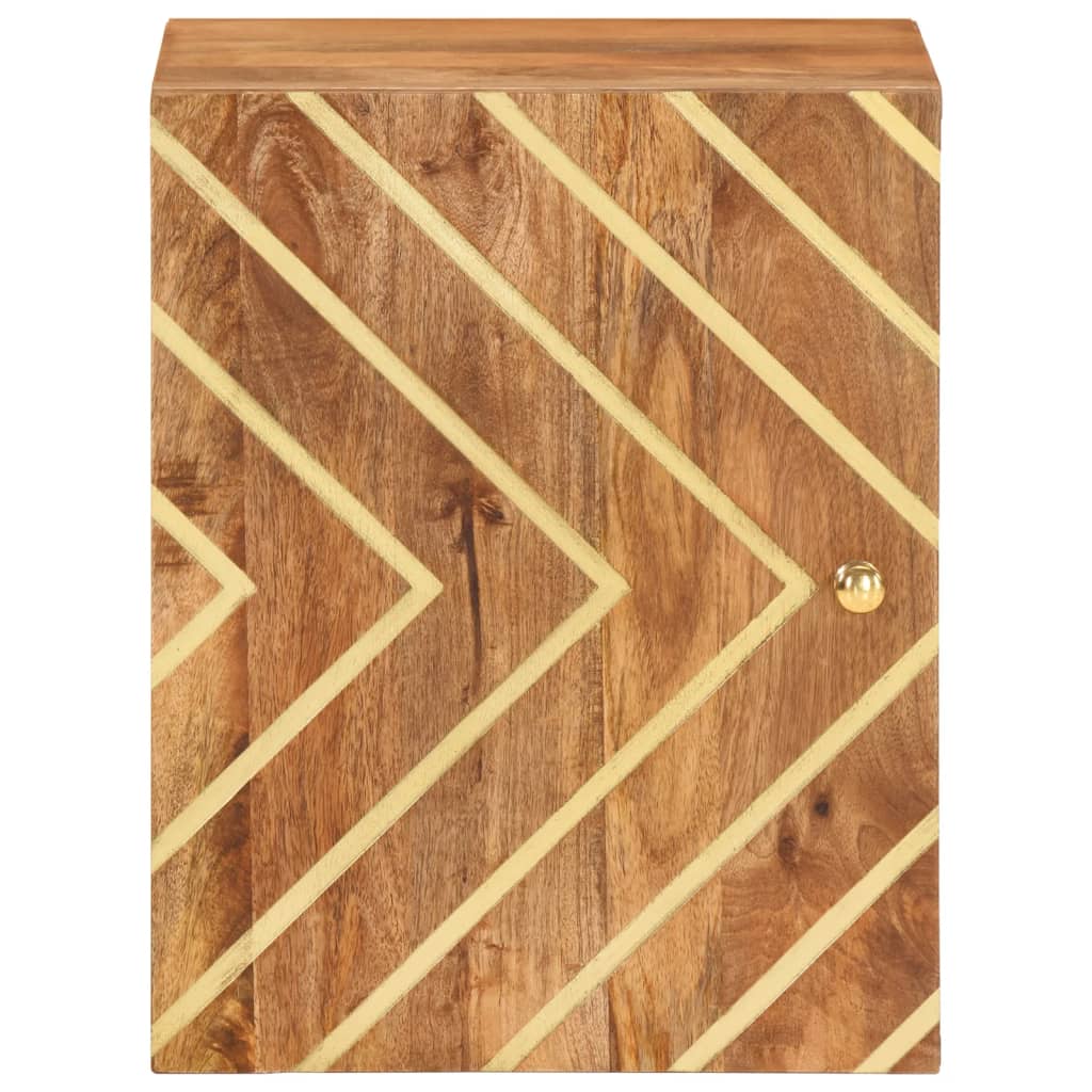 Nástěnná Skříňka Do Koupelny Hnědá A Černá Masivní Mangovník