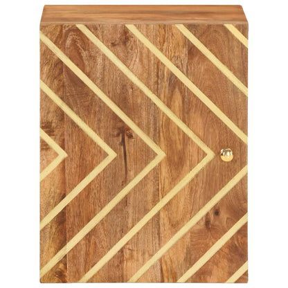 Nástěnná Skříňka Do Koupelny Hnědá A Černá Masivní Mangovník