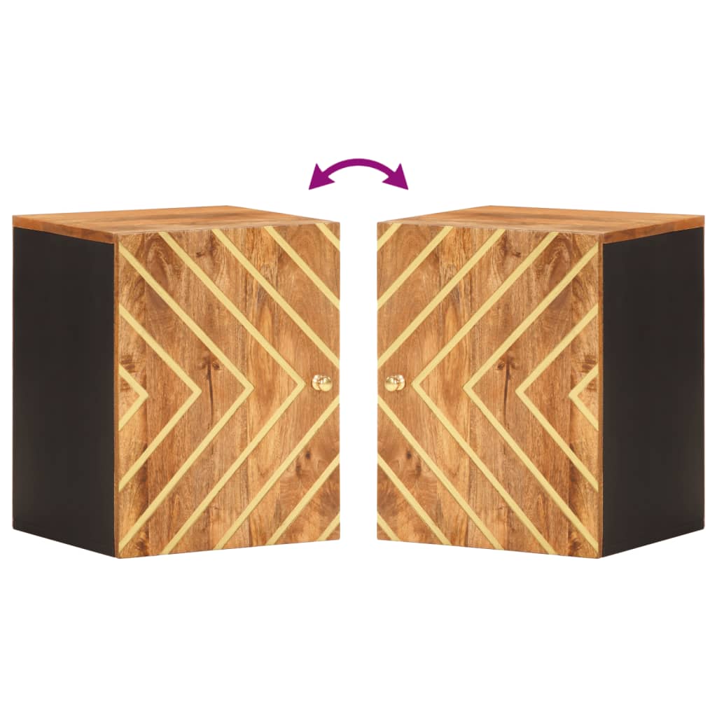 Nástěnná Skříňka Do Koupelny Hnědá A Černá Masivní Mangovník