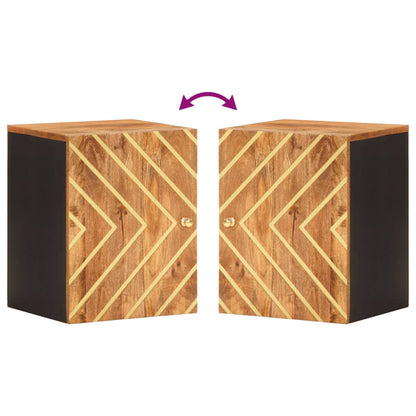 Nástěnná Skříňka Do Koupelny Hnědá A Černá Masivní Mangovník