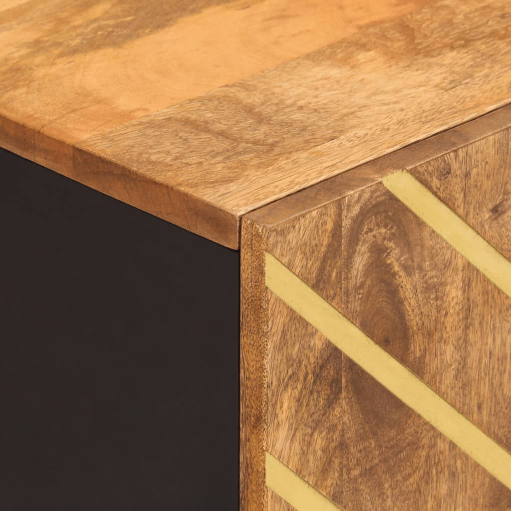 Nástěnná Skříňka Do Koupelny Hnědá A Černá Masivní Mangovník