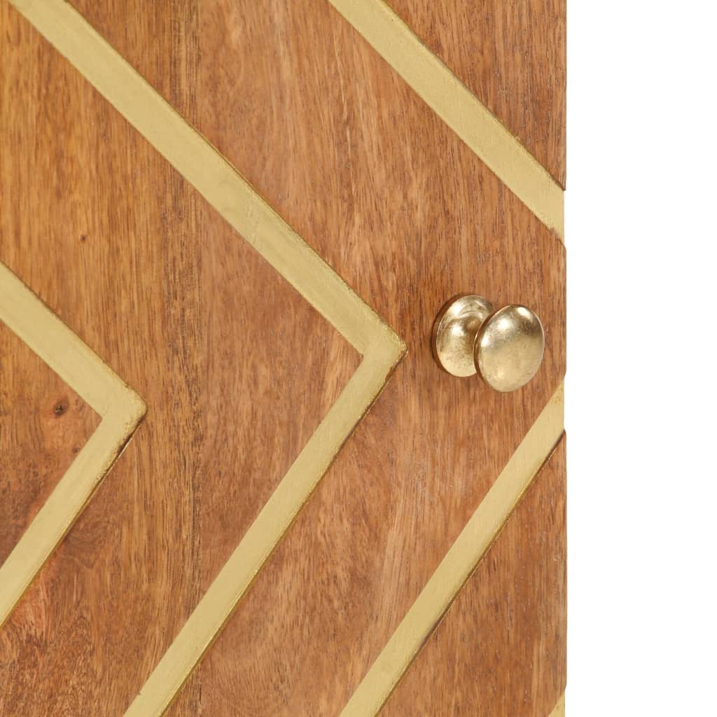 Koupelnová Skříňka Hnědá A Černá 38X33,5X58Cm Masivní Mangovník