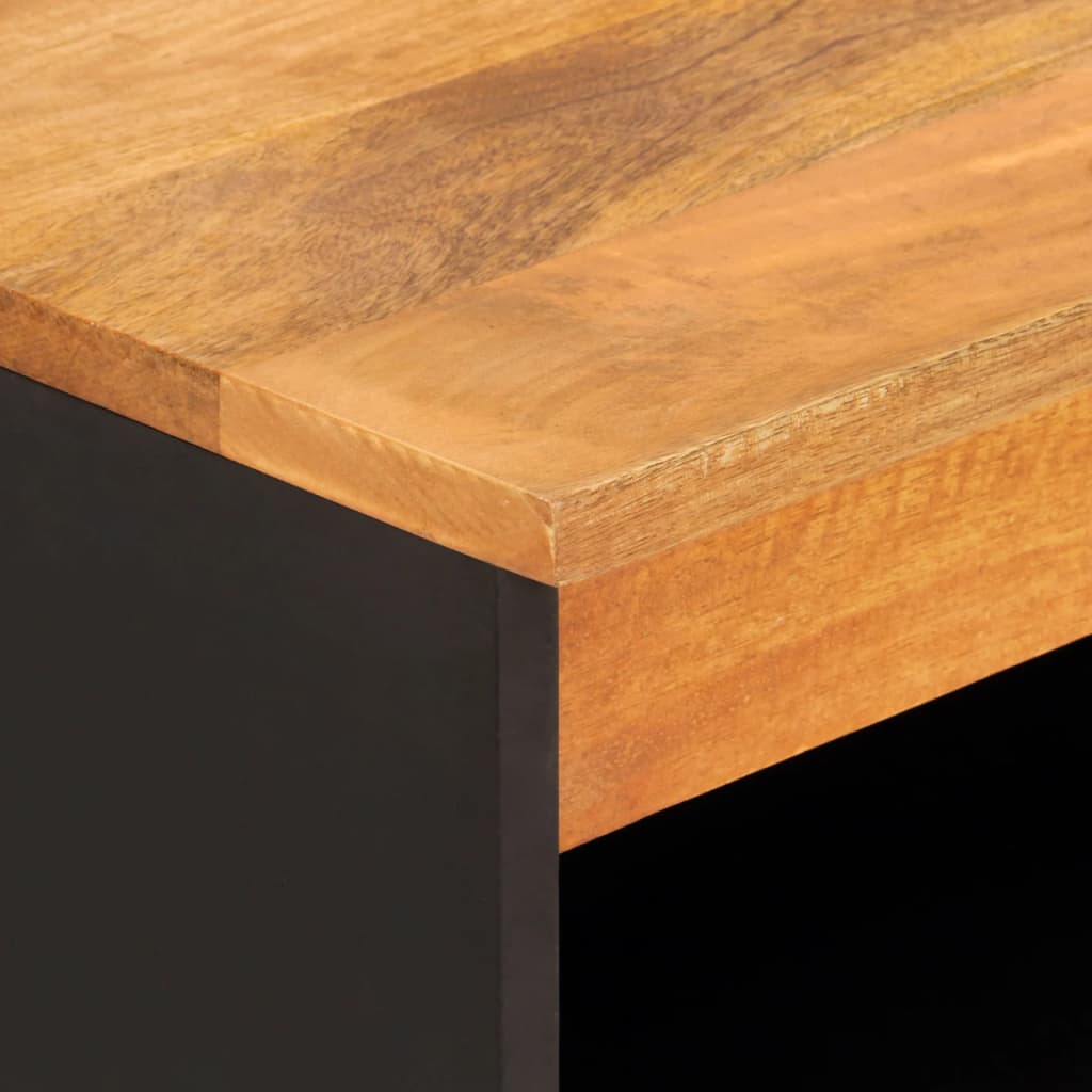 Odkládací Skříňka Hnědá A Černá 60X33,5X75 Cm Masivní Mangovník