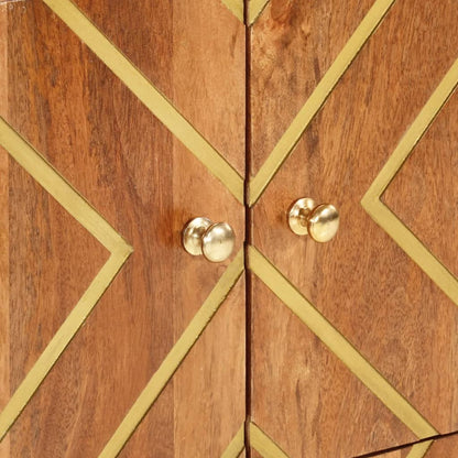 Odkládací Skříňka Hnědá A Černá 60X33,5X75 Cm Masivní Mangovník Tmavě Zelená