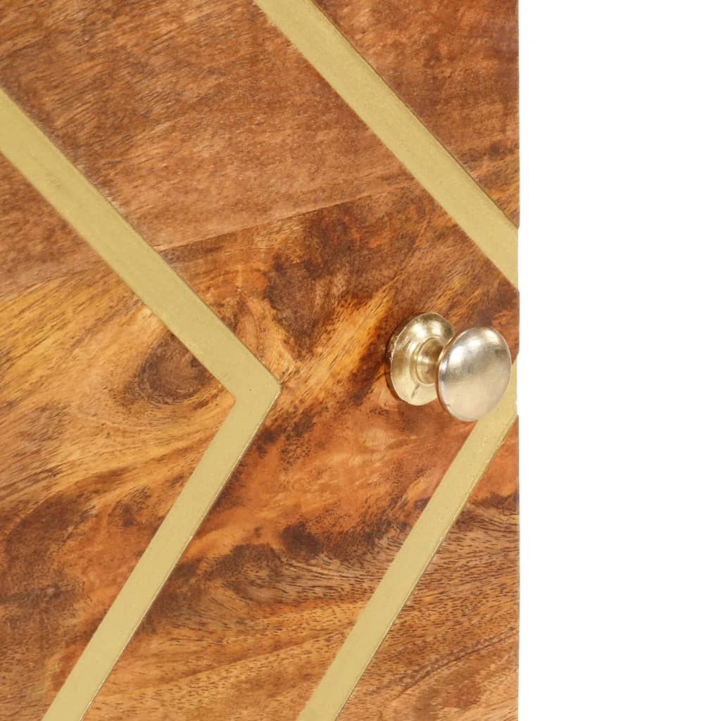 Skříň Hnědá A Černá 40X33,5X110 Cm Masivní Mangovníkové Dřevo