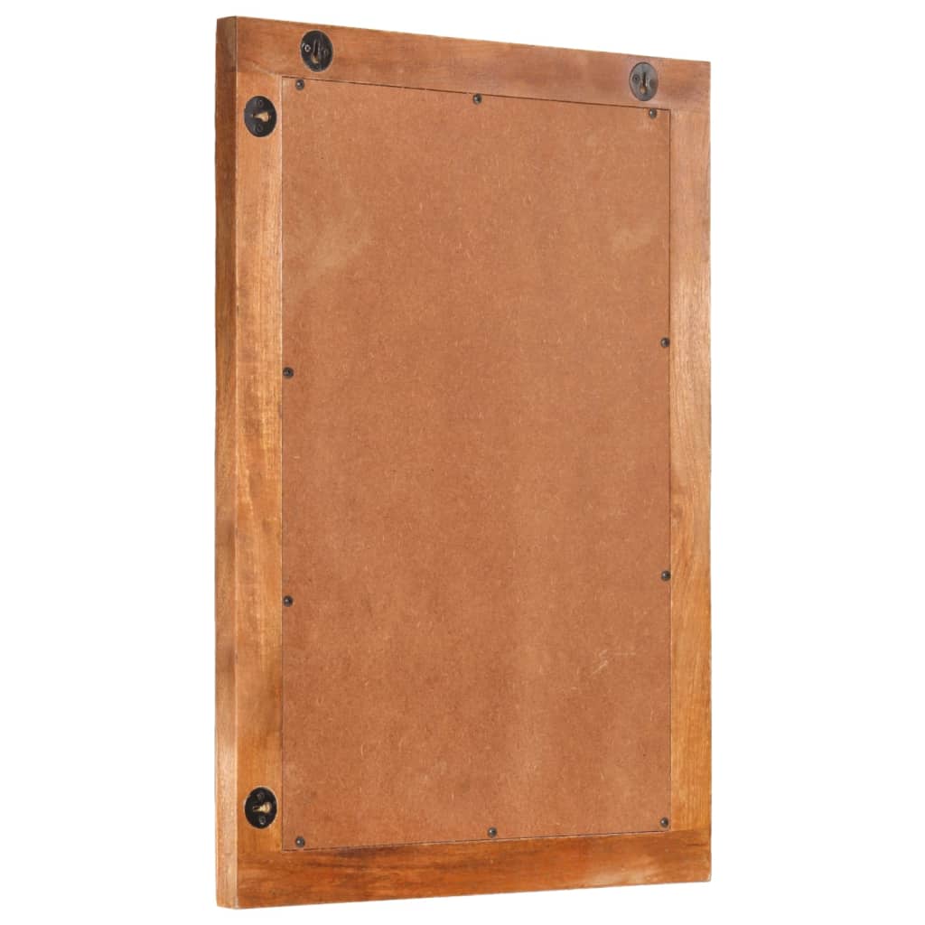 Koupelnové Zrcadlo Hnědé 50X70X3 Cm Masivní Mangovník A Sklo