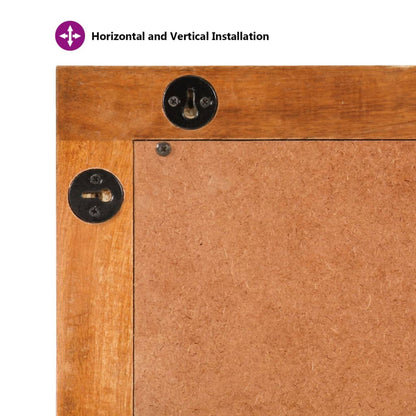 Koupelnové Zrcadlo Hnědé 50X70X3 Cm Masivní Mangovník A Sklo