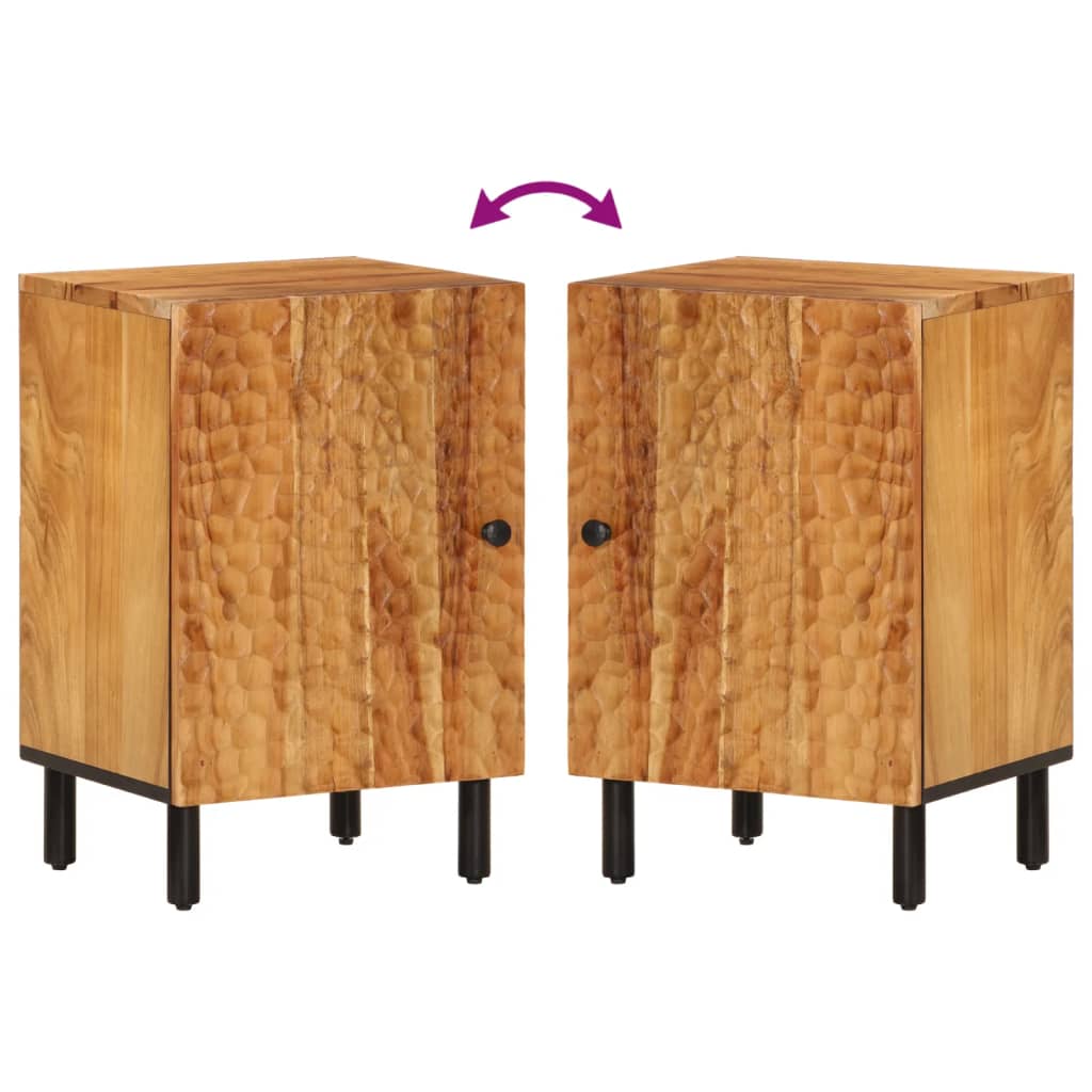 Koupelnová Skříňka 38 X 33 X 58 Cm Masivní Akáciové Dřevo