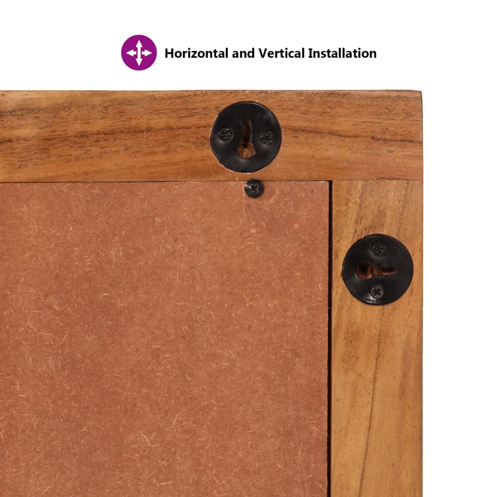 Koupelnové Zrcadlo 50 X 70 X 2,5 Cm Masivní Akácie A Sklo