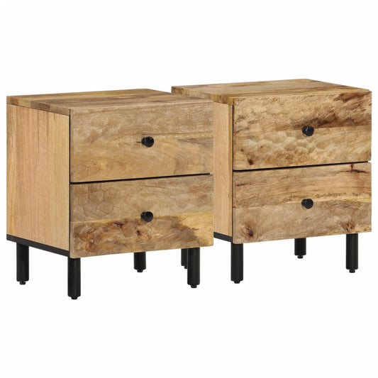 Noční Stolky 2 Ks 40 X 33 X 46 Cm Masivní Mangovníkové Dřevo