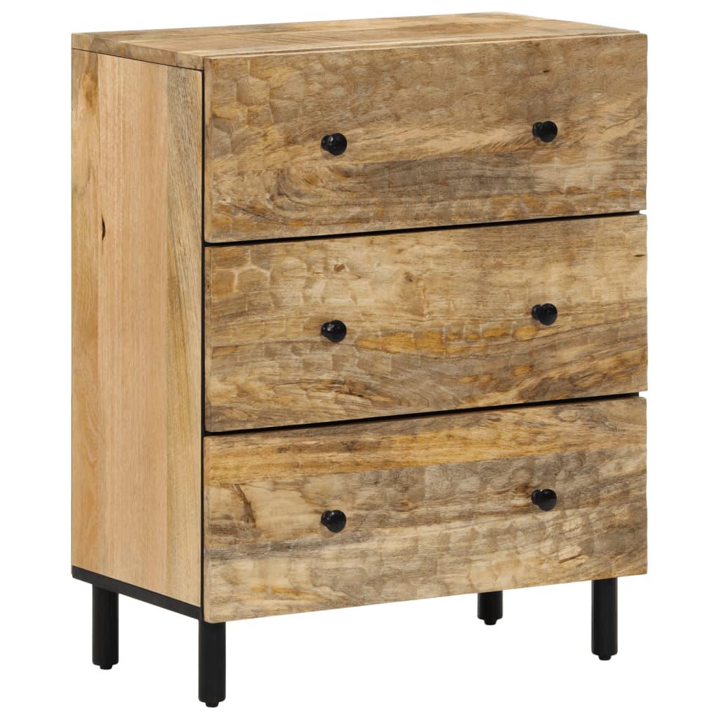 Odkládací Skříňka 60 X 33 X 75 Cm Masivní Mangovníkové Dřevo