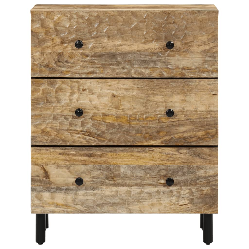Odkládací Skříňka 60 X 33 X 75 Cm Masivní Mangovníkové Dřevo