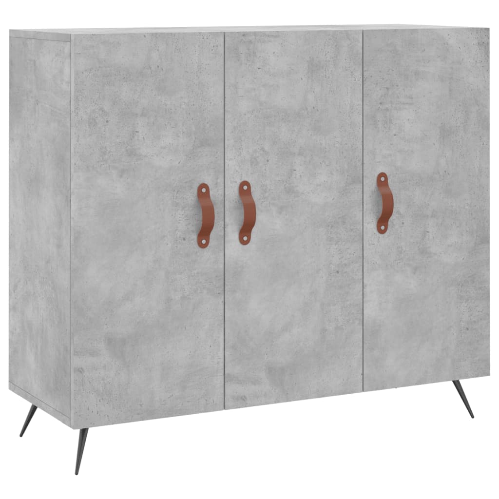 Příborník Betonově Šedý 90 X 34 X 80 Cm Kompozitní Dřevo