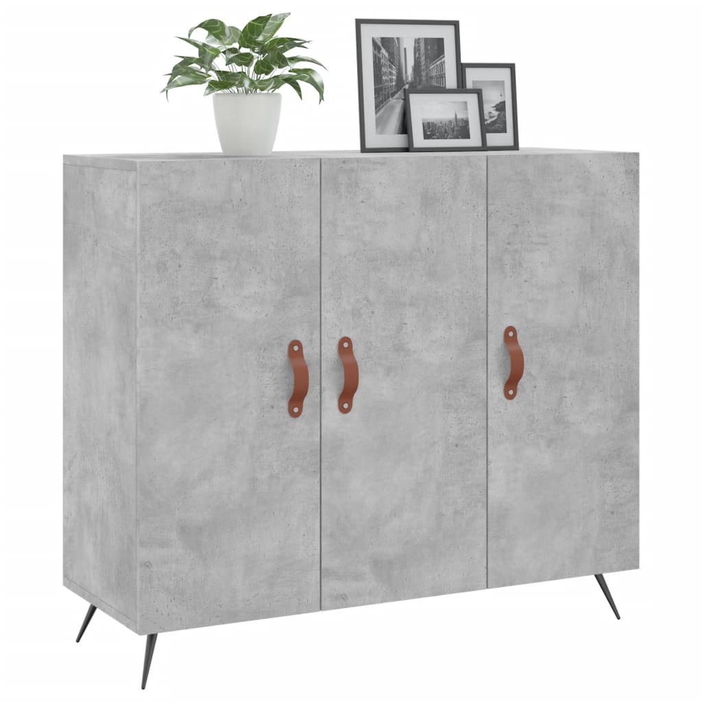 Příborník Betonově Šedý 90 X 34 X 80 Cm Kompozitní Dřevo