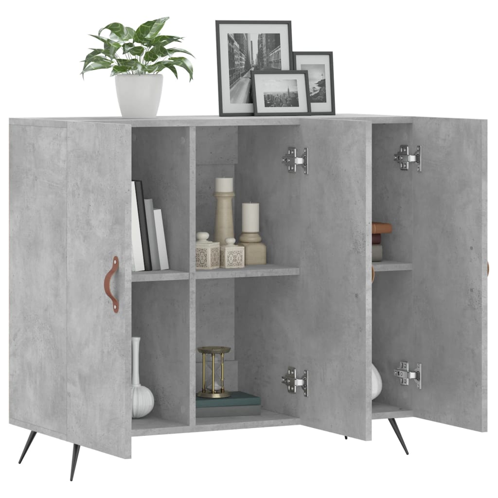 Příborník Betonově Šedý 90 X 34 X 80 Cm Kompozitní Dřevo