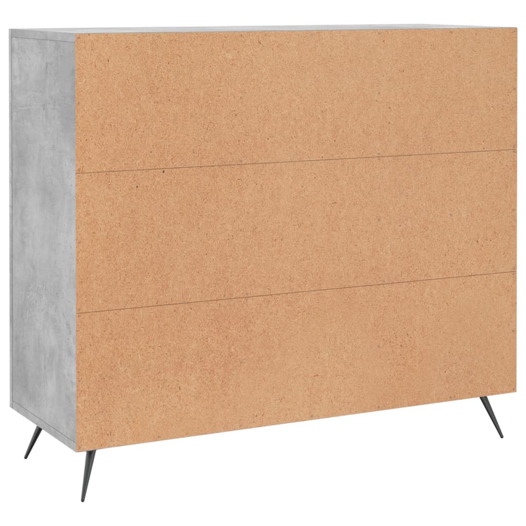 Příborník Betonově Šedý 90 X 34 X 80 Cm Kompozitní Dřevo