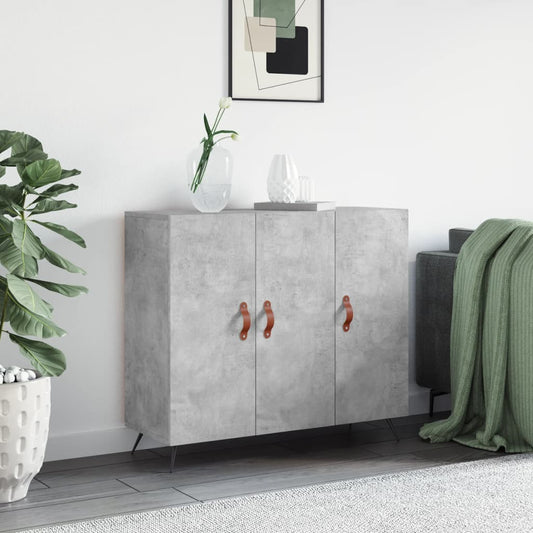 Příborník Betonově Šedý 90 X 34 X 80 Cm Kompozitní Dřevo