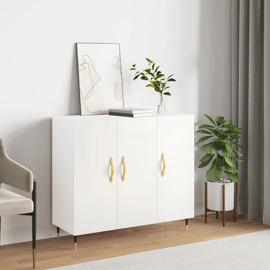 Příborník Bílý 90 X 34 X 80 Cm Kompozitní Dřevo