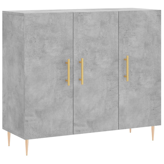 Příborník Betonově Šedý 90 X 34 X 80 Cm Kompozitní Dřevo