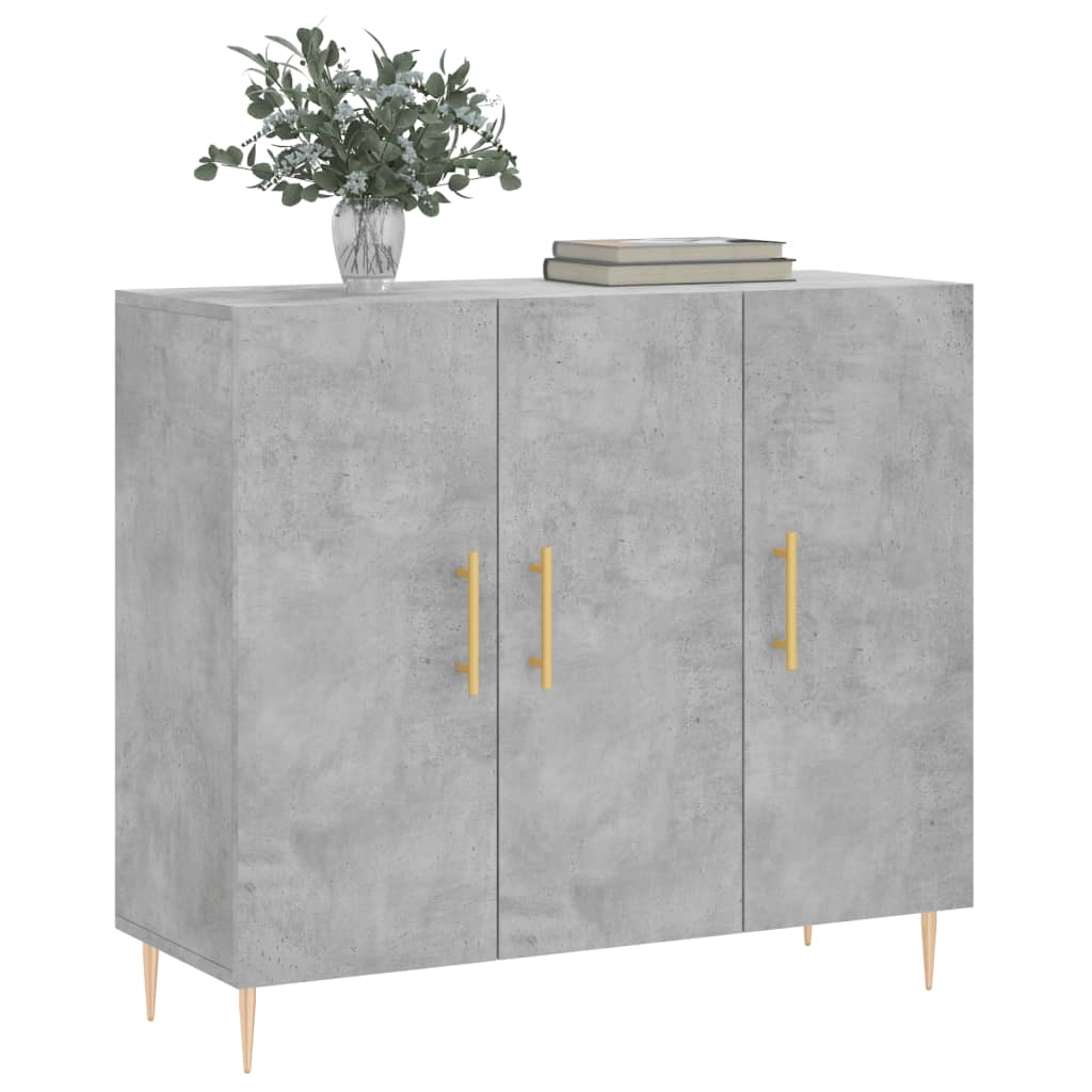 Příborník Betonově Šedý 90 X 34 X 80 Cm Kompozitní Dřevo