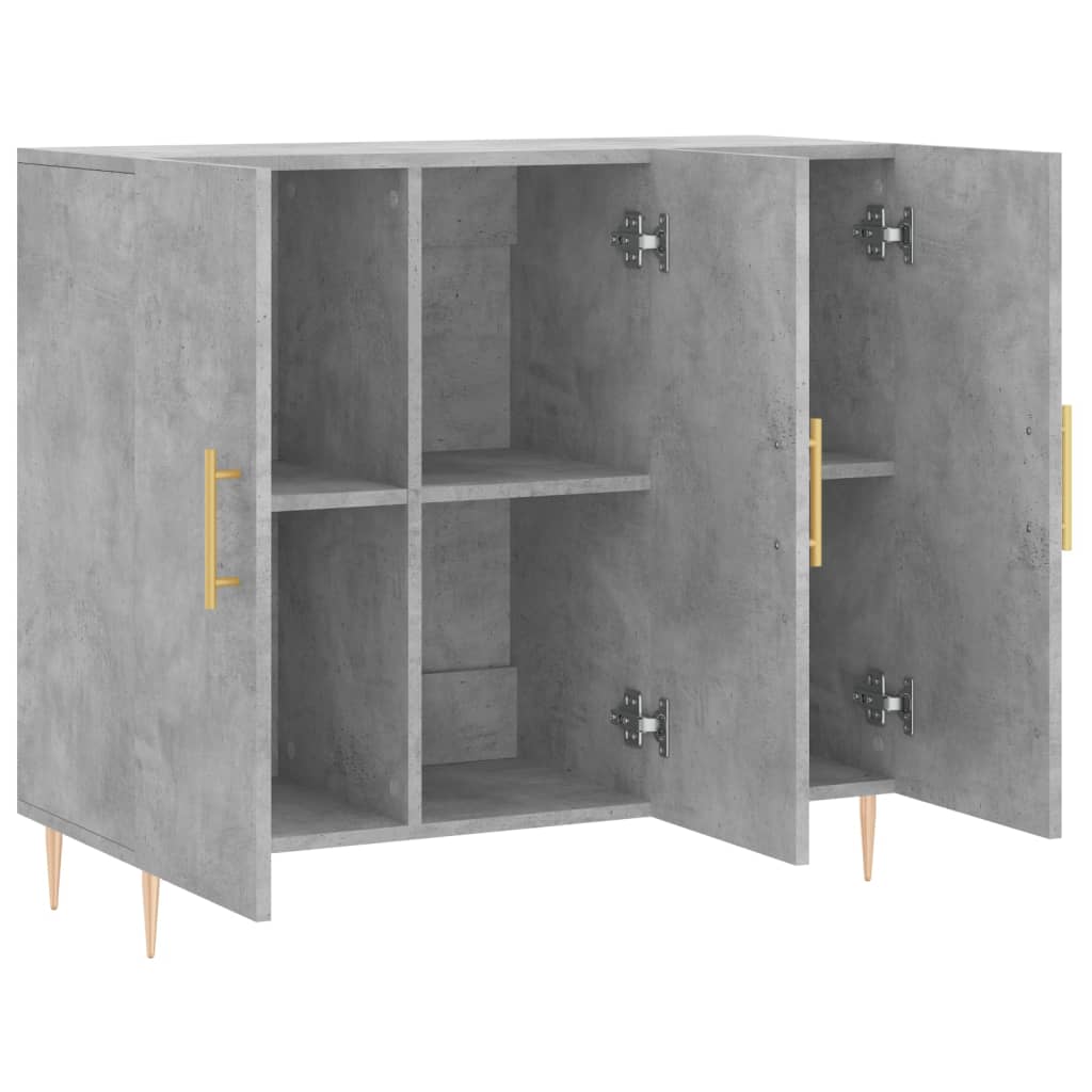 Příborník Betonově Šedý 90 X 34 X 80 Cm Kompozitní Dřevo