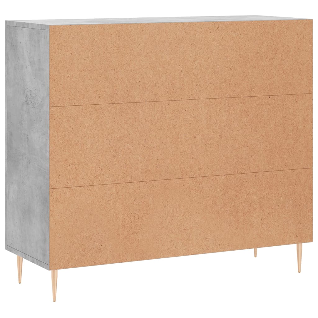 Příborník Betonově Šedý 90 X 34 X 80 Cm Kompozitní Dřevo