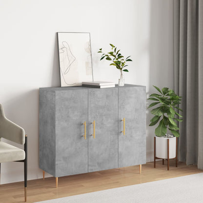 Příborník Betonově Šedý 90 X 34 X 80 Cm Kompozitní Dřevo