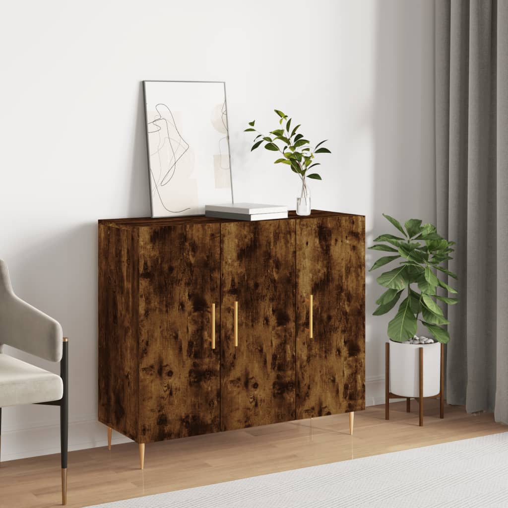 Příborník Betonově Šedý 90 X 34 X 80 Cm Kompozitní Dřevo