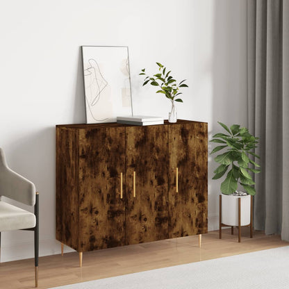 Příborník Betonově Šedý 90 X 34 X 80 Cm Kompozitní Dřevo