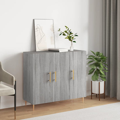 Příborník Betonově Šedý 90 X 34 X 80 Cm Kompozitní Dřevo