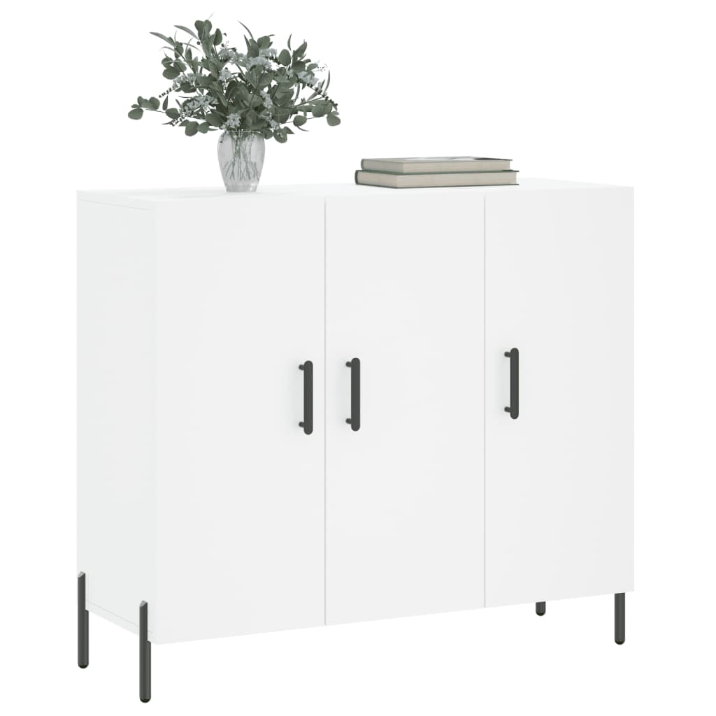 Příborník Bílý 90 X 34 X 80 Cm Kompozitní Dřevo