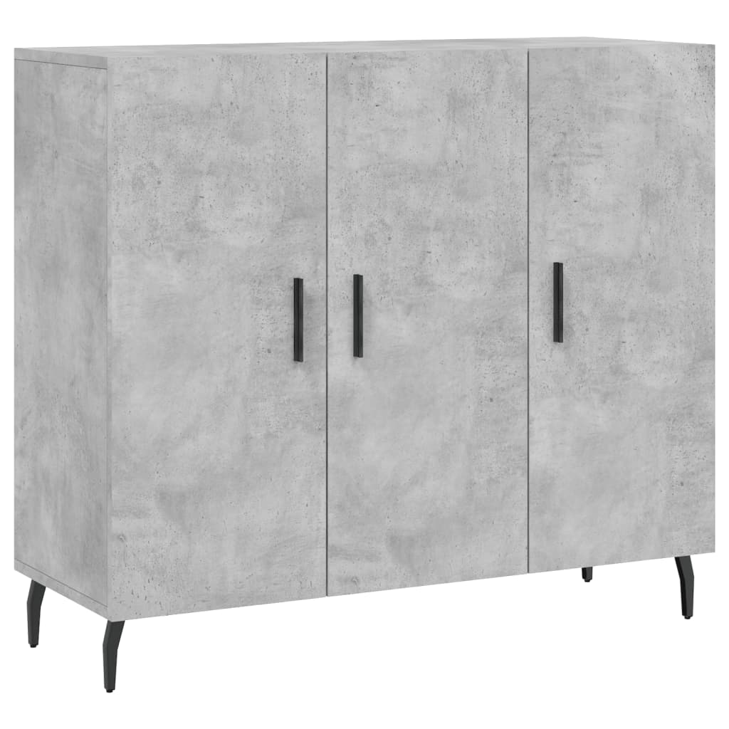 Příborník Betonově Šedý 90 X 34 X 80 Cm Kompozitní Dřevo