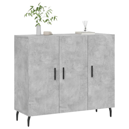 Příborník Betonově Šedý 90 X 34 X 80 Cm Kompozitní Dřevo
