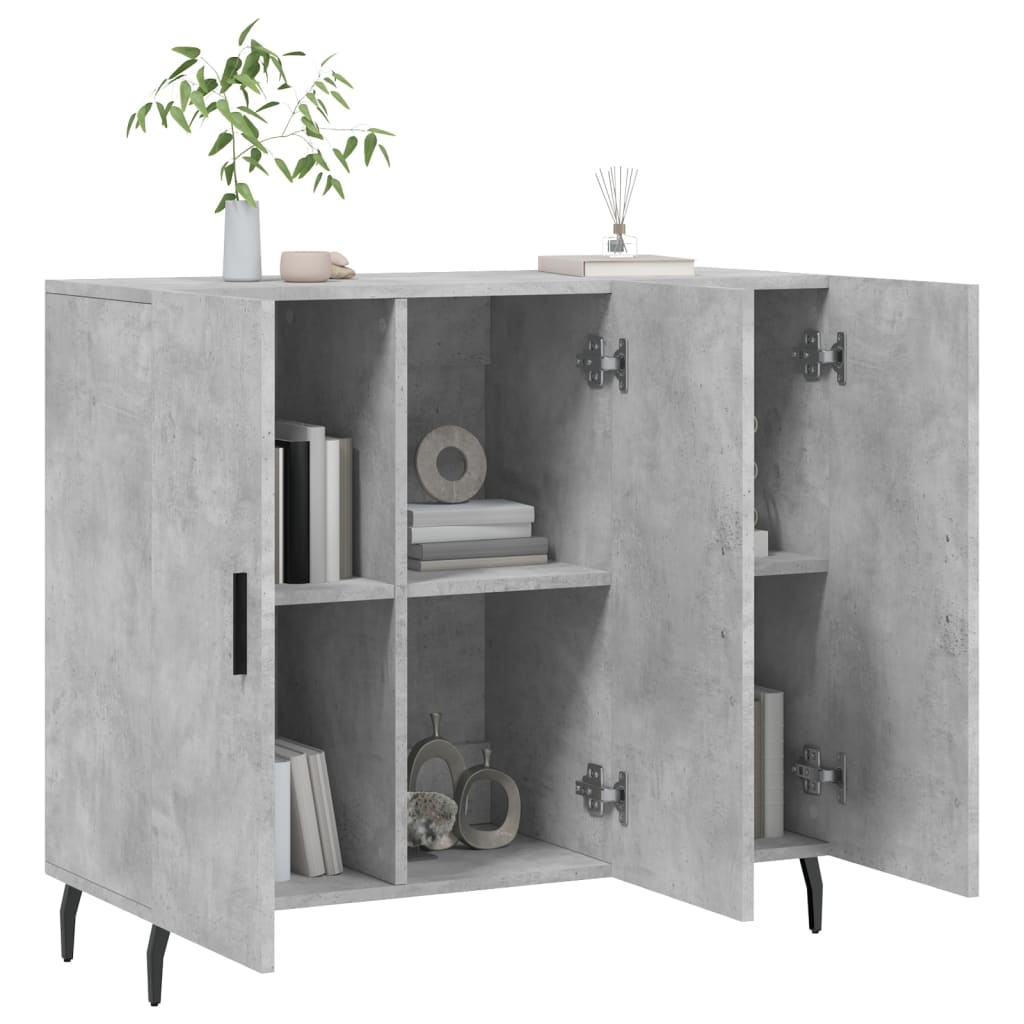 Příborník Betonově Šedý 90 X 34 X 80 Cm Kompozitní Dřevo