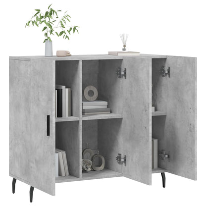 Příborník Betonově Šedý 90 X 34 X 80 Cm Kompozitní Dřevo