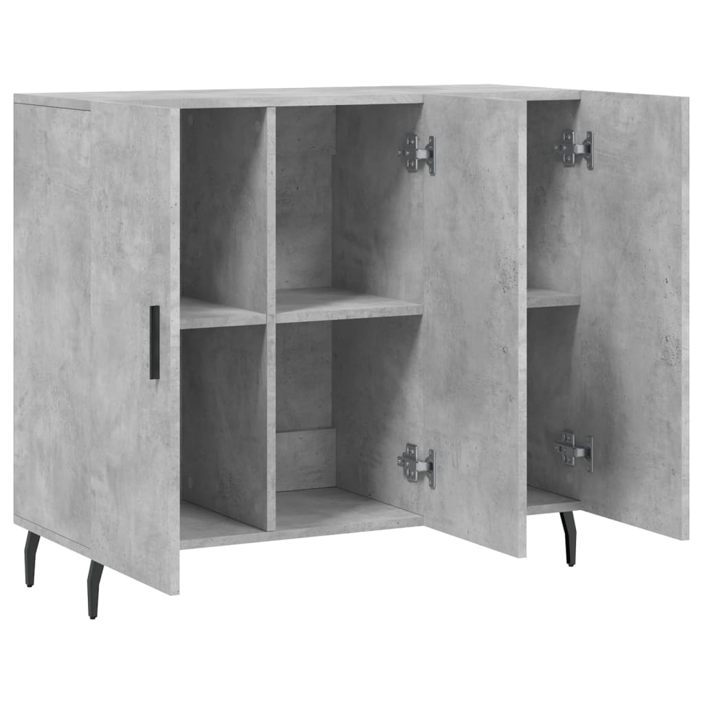 Příborník Betonově Šedý 90 X 34 X 80 Cm Kompozitní Dřevo