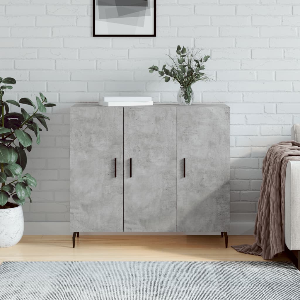 Příborník Betonově Šedý 90 X 34 X 80 Cm Kompozitní Dřevo
