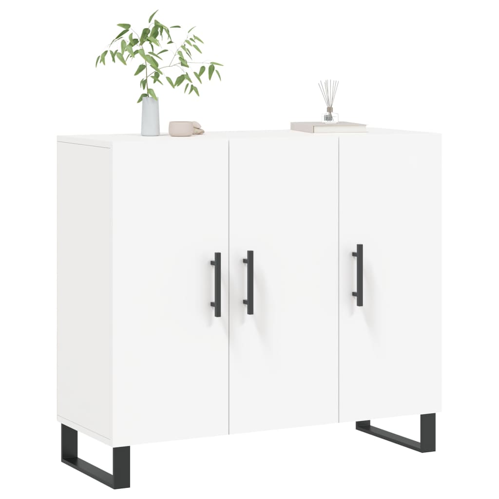 Příborník Bílý 90 X 34 X 80 Cm Kompozitní Dřevo