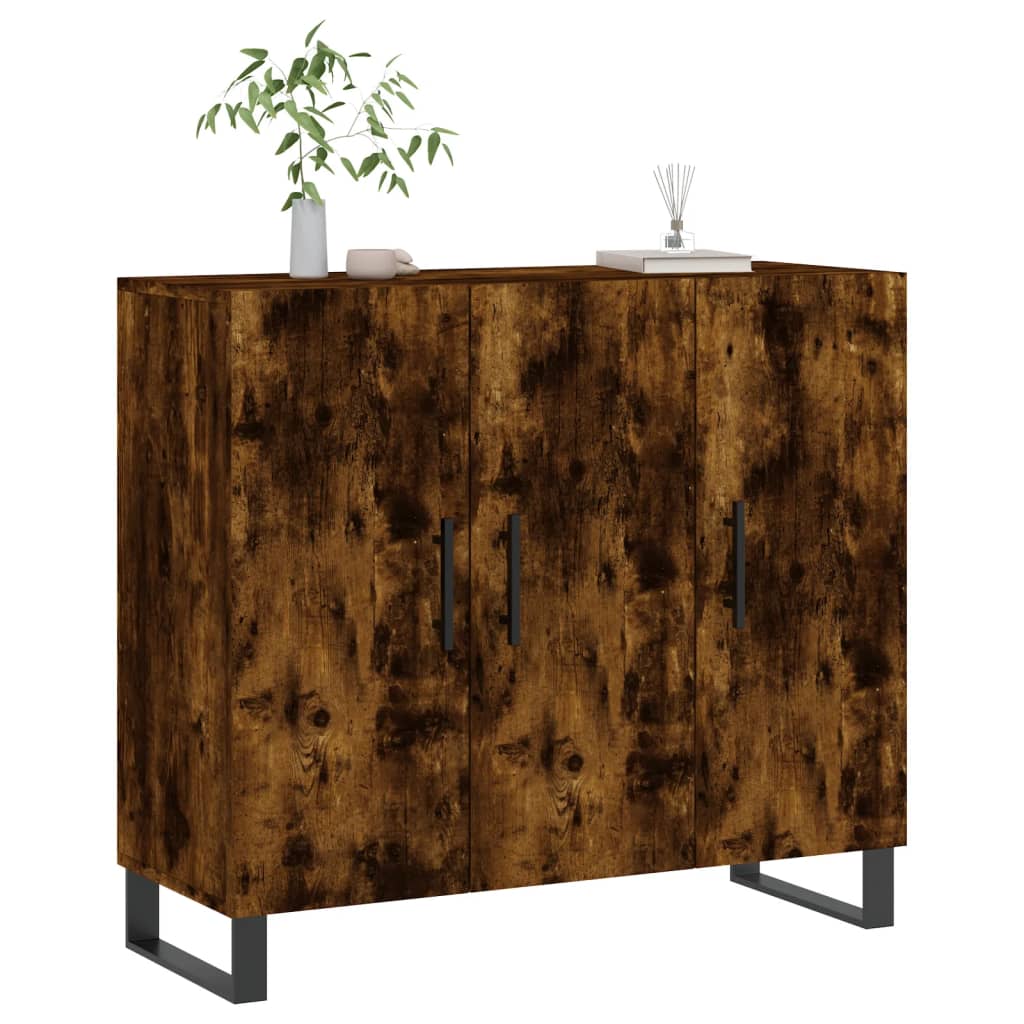 Příborník Kouřový Dub 90 X 34 X 80 Cm Kompozitní Dřevo