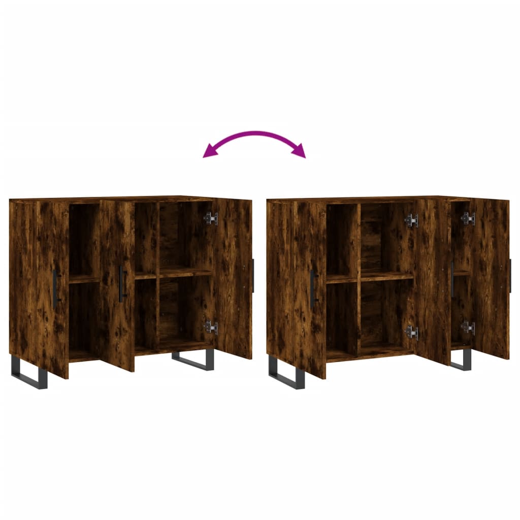 Příborník Kouřový Dub 90 X 34 X 80 Cm Kompozitní Dřevo