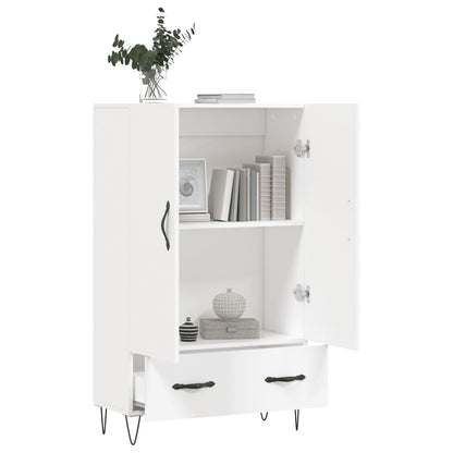 Skříň Highboard Bílá 69,5 X 31 X 115 Cm Kompozitní Dřevo