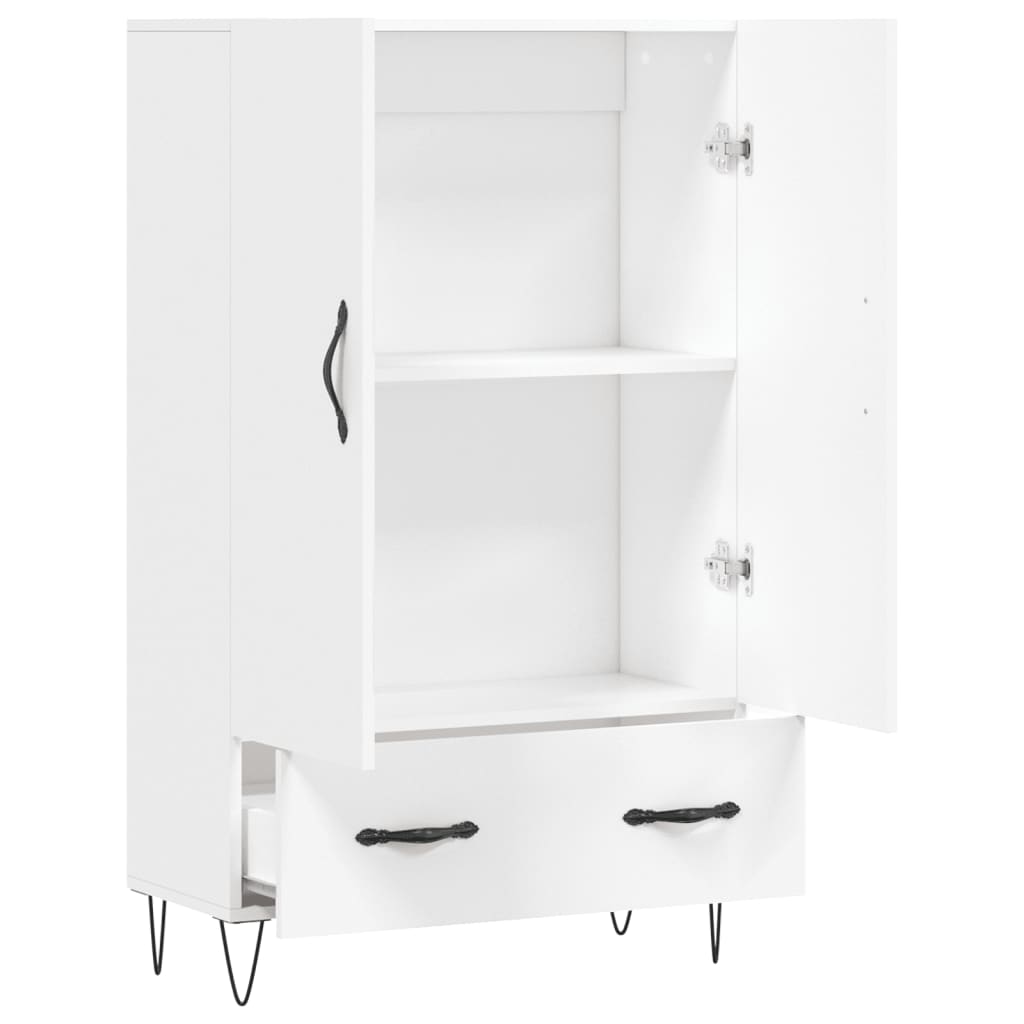 Skříň Highboard Bílá 69,5 X 31 X 115 Cm Kompozitní Dřevo