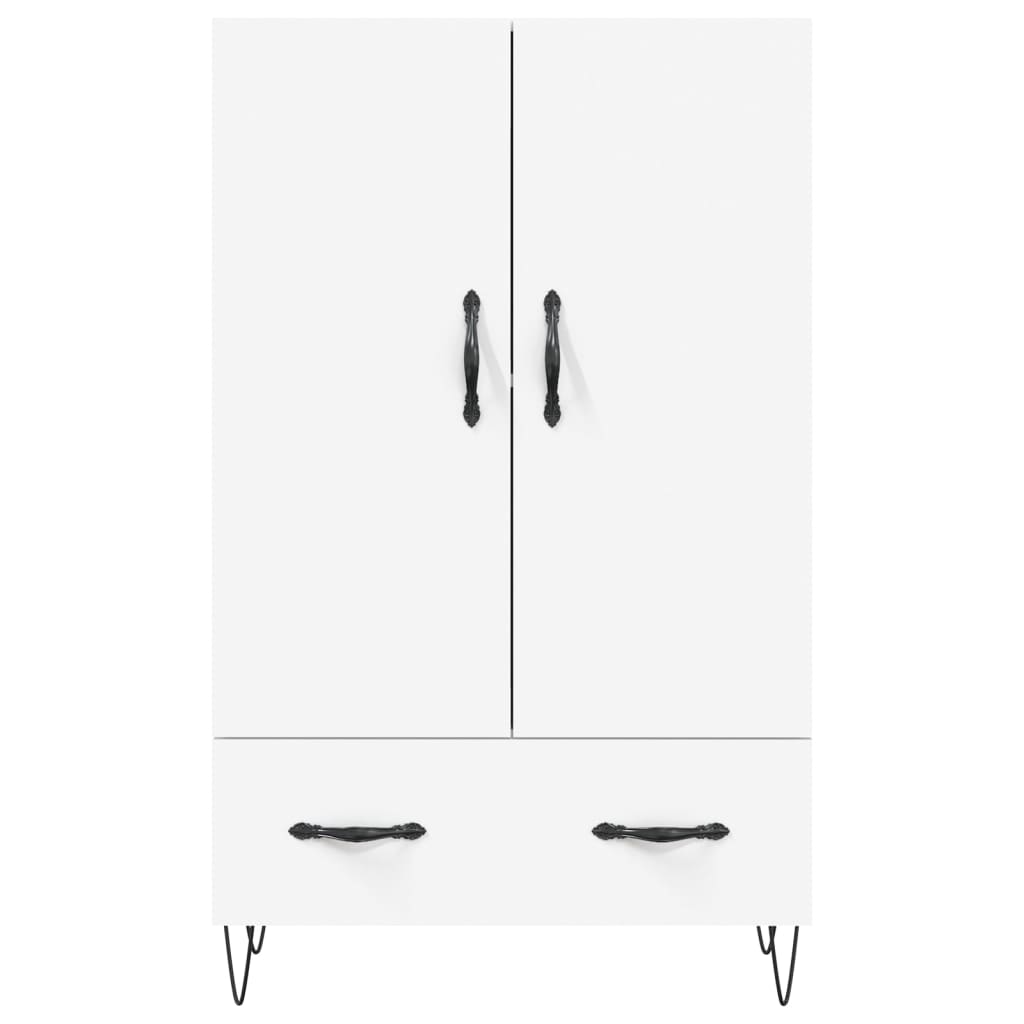 Skříň Highboard Bílá 69,5 X 31 X 115 Cm Kompozitní Dřevo
