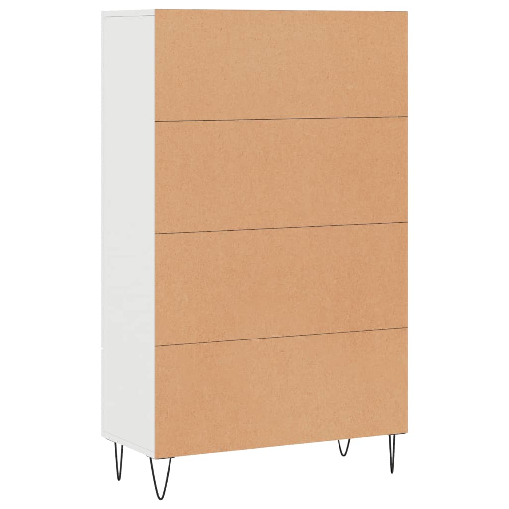 Skříň Highboard Bílá 69,5 X 31 X 115 Cm Kompozitní Dřevo