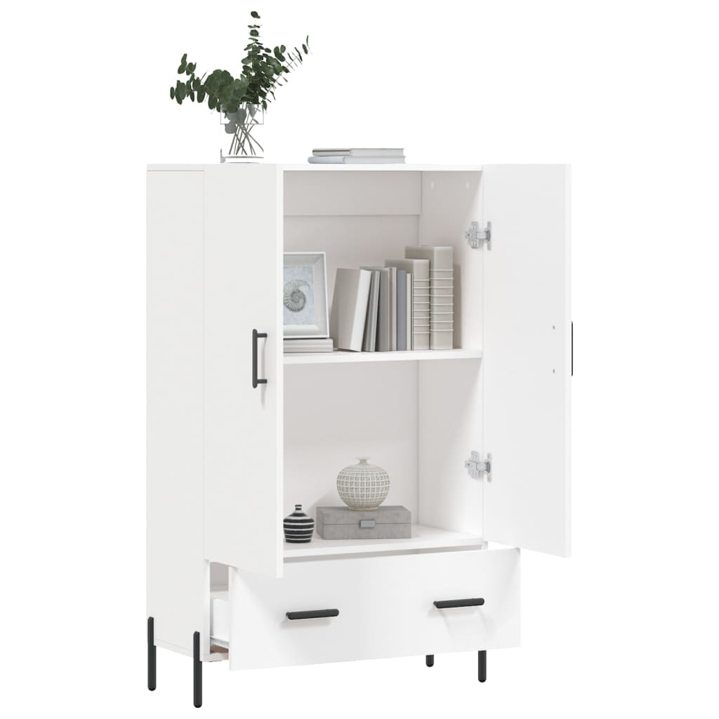 Skříň Highboard Bílá 69,5 X 31 X 115 Cm Kompozitní Dřevo