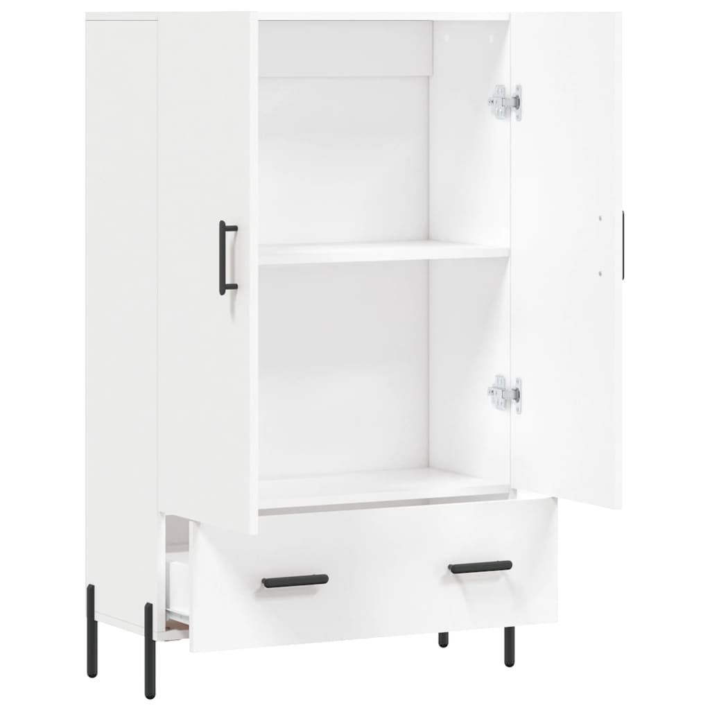 Skříň Highboard Bílá 69,5 X 31 X 115 Cm Kompozitní Dřevo