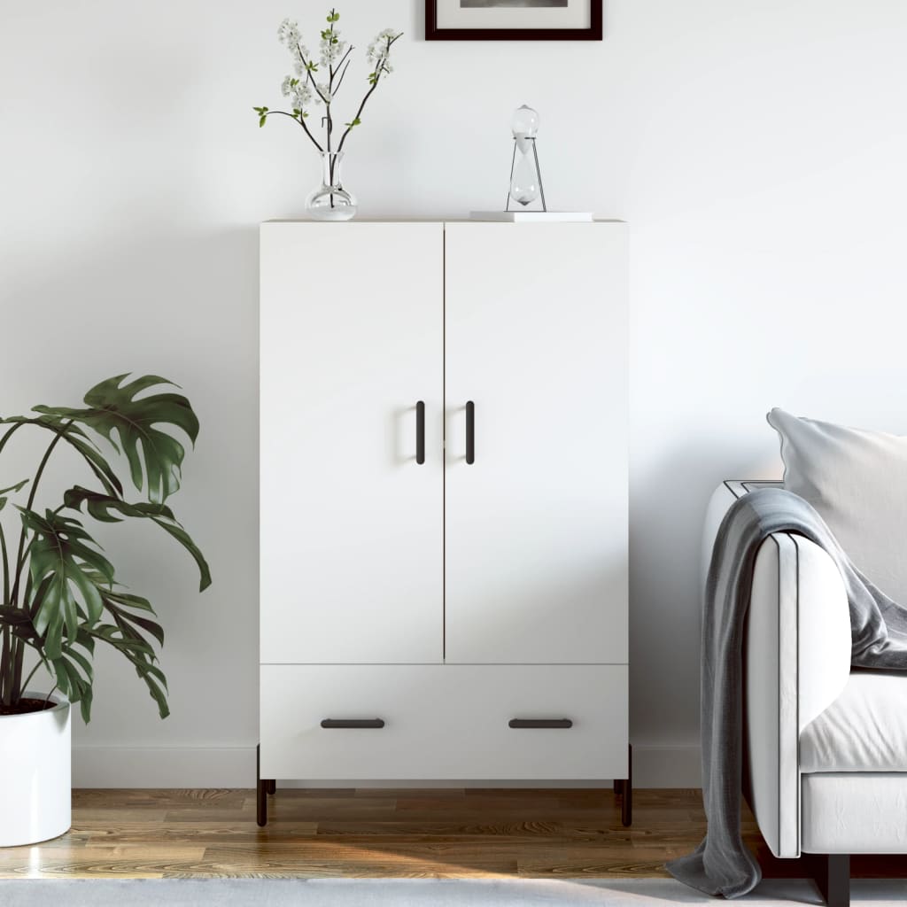 Skříň Highboard Bílá 69,5 X 31 X 115 Cm Kompozitní Dřevo