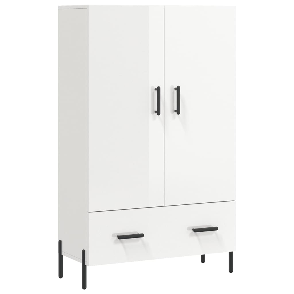 Skříň Highboard Lesklá Bílá 69,5 X 31 X 115 Cm Kompozitní Dřevo