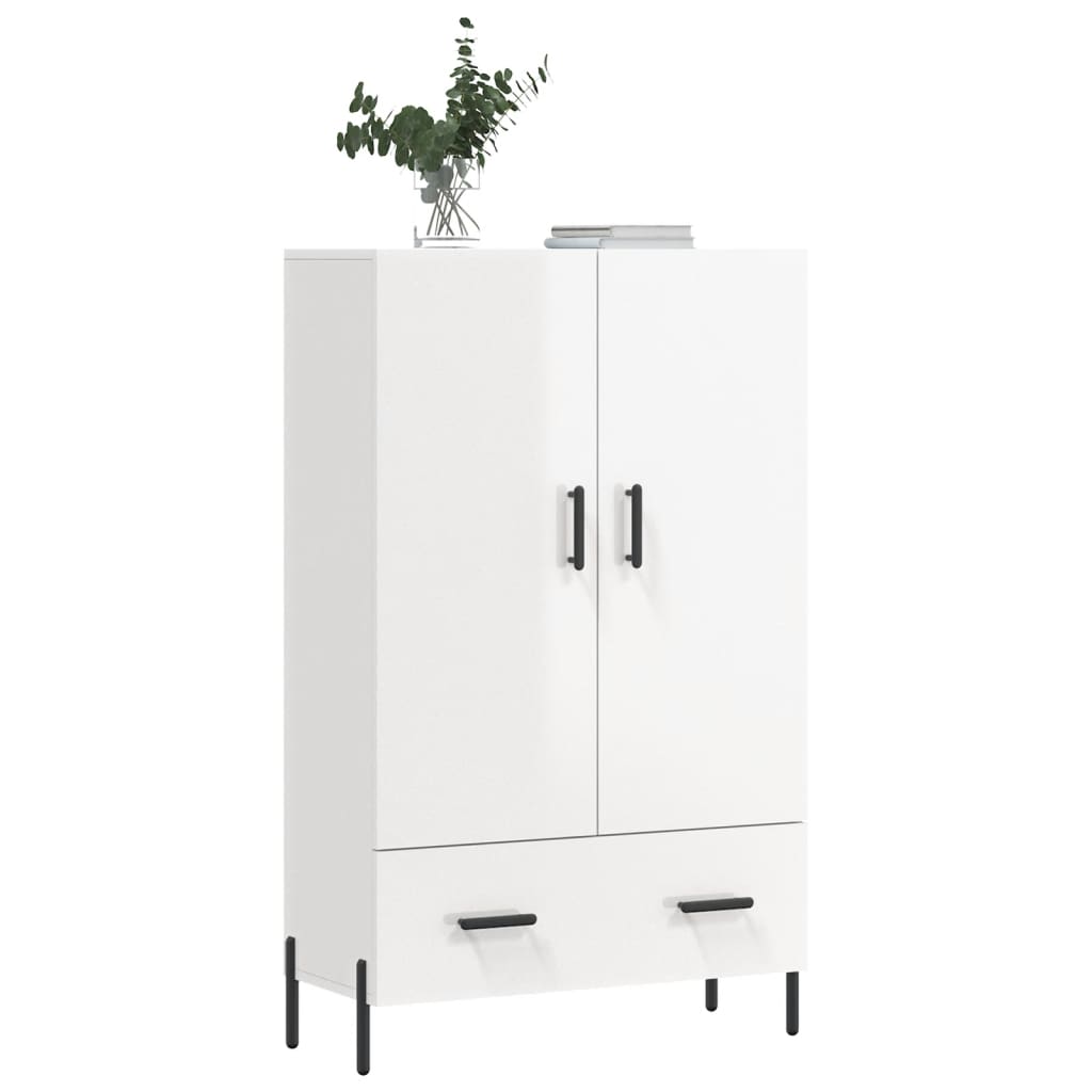 Skříň Highboard Lesklá Bílá 69,5 X 31 X 115 Cm Kompozitní Dřevo