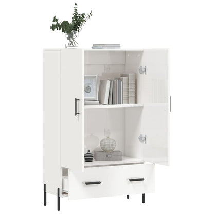 Skříň Highboard Lesklá Bílá 69,5 X 31 X 115 Cm Kompozitní Dřevo